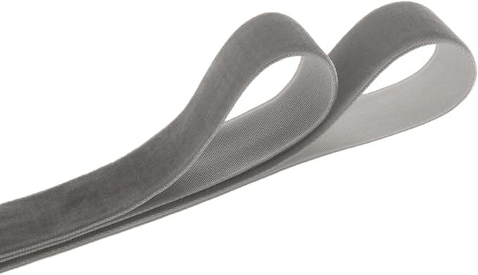 Vintage Silver Velvet Ribbon, 1 Inch X 25Yd