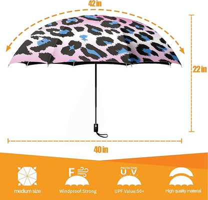 Small Compact Travel Automatic Folding Umbrella for Women, Portable Lightweight, Rain, Wind, UV Sun Shade