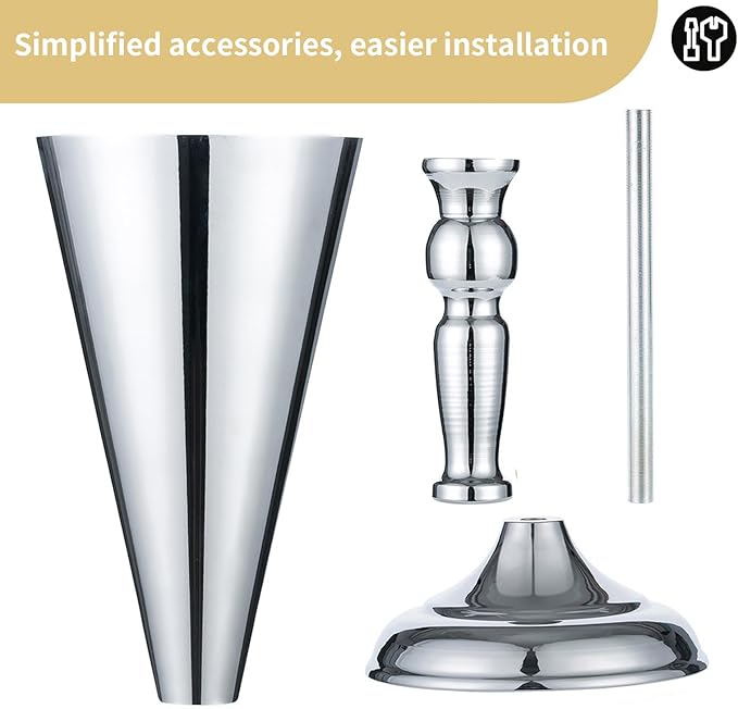10 Pcs Tabletop Silver Metal Wedding Flower Trumpet Vase, 14 inch Table Decorative Centerpiece Artificial Flower Arrangements for Anniversary Ceremony Party Birthday Event Home Decoration (Silver)