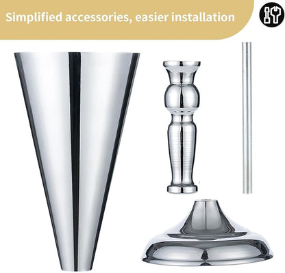 10 Pcs Tabletop Silver Metal Wedding Flower Trumpet Vase, 14 inch Table Decorative Centerpiece Artificial Flower Arrangements for Anniversary Ceremony Party Birthday Event Home Decoration (Silver)