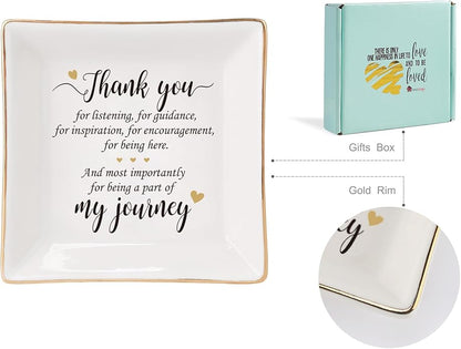 HOME SMILE Ceramic Ring Dish Jewelry Tray for Mom Sister Friends
