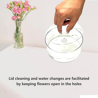 4PCS Acrylic Flower Vase for Centerpieces, 5.51" 12 Holes Clear Round Vase, for Wedding Birthday Party Table Decor Indoor/Outdoor Events