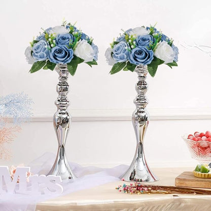 Sziqiqi Blue Flowers Artificial for Decoration Silk Kissing Balls for Wedding - Artificial Flower Ball Center Pieces Decoration for Table Floral Arrangement