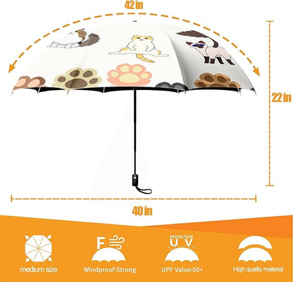 Small Compact Travel Automatic Folding Umbrella for Women, Portable Lightweight, Rain, Wind, UV Sun Shade
