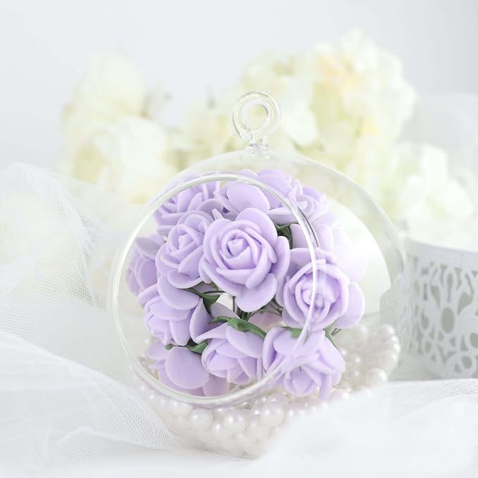 Efavormart 48 Roses | 4" Tall Lavender Real Touch Artificial DIY Foam Rose Flowers with Stem, Craft Rose Buds
