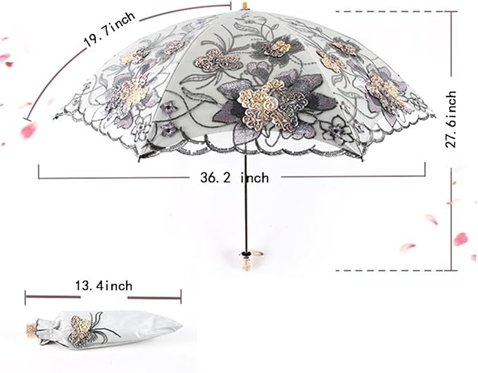 Honeystore Flower Lace Parasols for Wedding Party Lace Bridal Umbrella