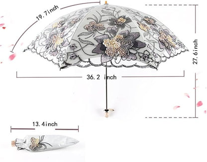 Honeystore Flower Lace Parasols for Wedding Party Lace Bridal Umbrella