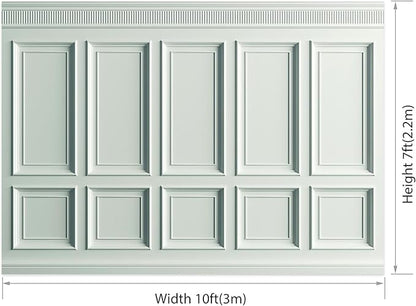 AOFOTO Vintage Room Inside Backdrop Classic French Frame Light Green Walls Photo Background for Wedding Bridal Shower Party Banner Home Headboard Decor Wall Photo Studio Booth Props 10x7ft