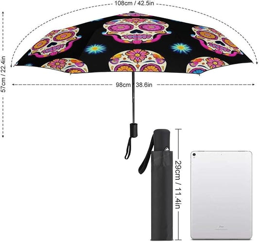 3 Fold Car Umbrella Folding Portable Automatic Umbrella Sunny Rain Sunscreen