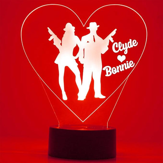 Custom Love & Heart LED Sign Night Light Lamp with Remote, Light Up Display with Personalized Name or Image, Customized and Made in The USA, Clear Acrylic Home Decor Design with 16 Colors, 4 Modes