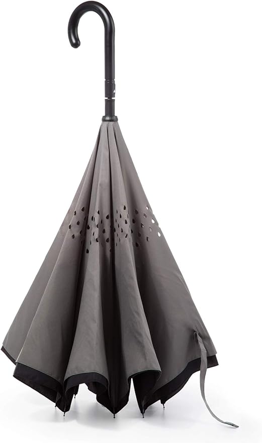 Totes Auto Reverse Close Windproof Stick Inbrella with Water Repellent Protection