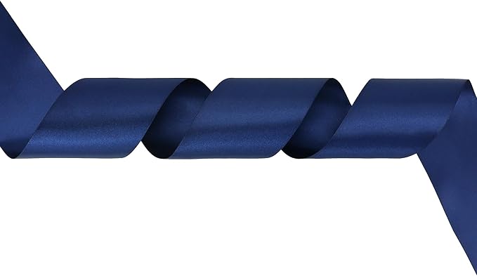 MEEDEE Navy Satin Ribbon Lux Double Faced Satin Ribbon 3 Inch Navy Blue Ribbons by 10 Yards Navy Blue Ribbons for Christmas Tree, Flower Bouquet, Weddings, Bow Making, Holiday Decorating