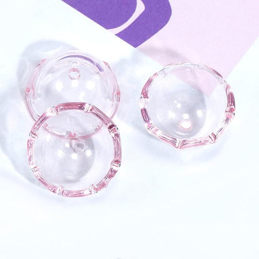 80Pcs Acrylic Clear Flower Bead Caps for Jewelry Making, Transparent Bell Charms, Semi-Round Floral Beads Bulk with Wavy Edge, Jellyfish Beads for Wind Chimes DIY Craft Key Chains-13 * 22mm