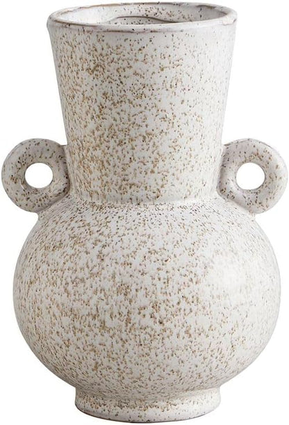 47th & Main Modern Glazed Ceramic Flower Vase for Home Décor, Small, Gray Speckled
