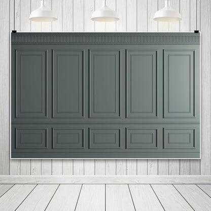 AOFOTO Vintage Room Inside Backdrop Classic French Frame Dark Grey Walls Photo Background for Wedding Bridal Shower Party Banner Home Headboard Decor Wall Photo Studio Booth Props 10x8ft