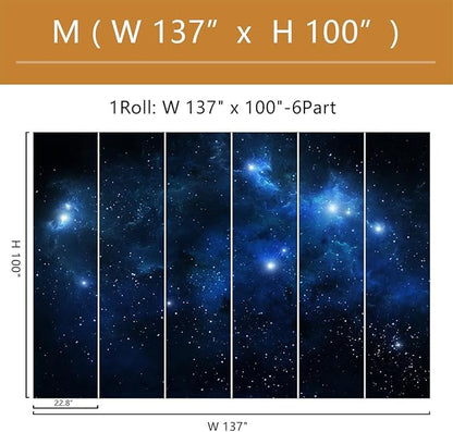 Galaxy Wallpaper Peel and Stick Night Sky Ceiling Self-Adhesive Mural for Living Room Bedroom 137"x100"
