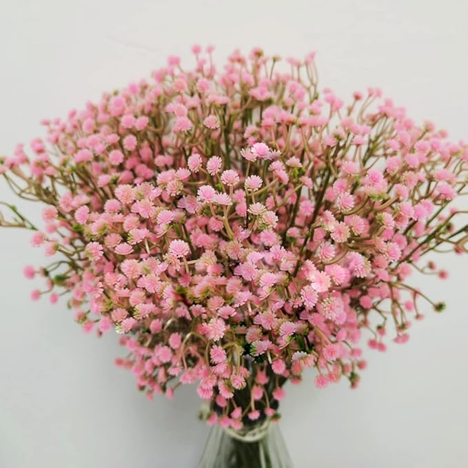 Bringsine Baby Breath Gypsophila Deco Pink Colour Artificial Flowers for Wedding 40 Pieces/lot