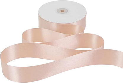 MEEDEE Vanilla Satin Ribbon 1-1/2 Inch Vanilla Ribbon Lux Double Faced Satin Ribbons by 50 Yards Polyester Satin Ribbons for Crafts, Weddings, Flower Bouquet, Holiday Decorating