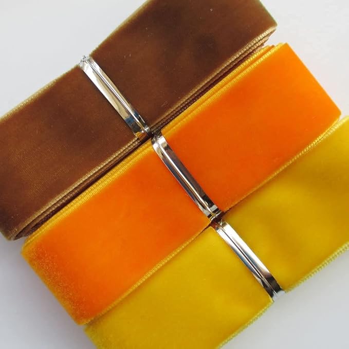 Chenkou Craft 30 Yards 1" (25mm) Velvet Ribbon Total 30 Colors Assorted Lots Bulk (Multicolored, 1"(25mm))