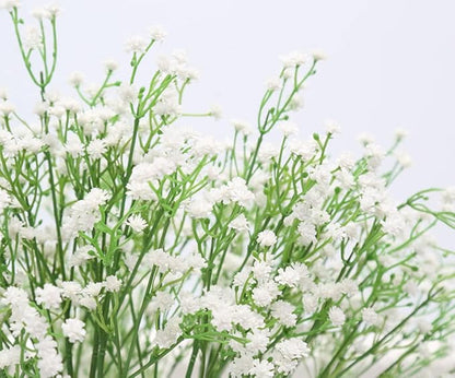 9 Pack Real Touch Artificial Baby's Breath Flowers - 21" Bendable Stems for Wedding Bouquets, Home Centerpieces & Outdoor Decor (Waterproof, Dustproof, White)