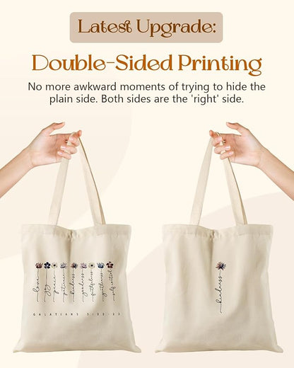 Aesthetic Tote Bag for Women- with Magnetic Buckle and Zipper Inner Pocket Cloth Cotton Canvas Tote Bags