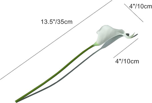 Mandy's PU White Calla Lily Artificial Flowers 20 Stems 13.5in Faux Realistic Centerpiece for Thanksgiving and Christmas Decorations DIY Bridal Bouquet Home Décor