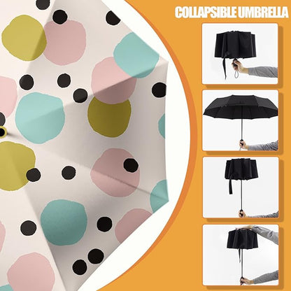Small Compact Travel Automatic Folding Umbrella for Women, Portable Lightweight, Rain, Wind, UV Sun Shade