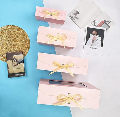 Large Gift Box for Presents with Ribbon 13.2x11x5.3 Inches Clear Gift Box with Window Magnetic Closure Gift Boxes with Lids