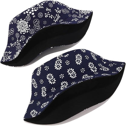 Quanhaigou Bucket Hat for Men Women,Packable Reversible Printed Sun Hats,Fisherman Outdoor Summer Travel Hiking Beach Caps