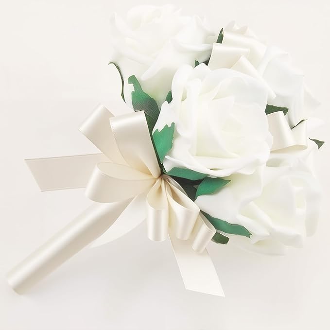 KINGLAKE Pearl Ivory Satin Ribbon – 1 1/2'' x 100 Yards Polyester Ivory Ribbon for Gift Wrapping, Wedding, Party Decoration, DIY Crafts, Floral Bouquets and Wreath Bows