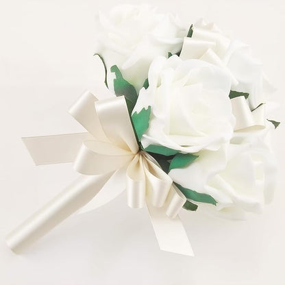 KINGLAKE Pearl Ivory Satin Ribbon – 1 1/2'' x 100 Yards Polyester Ivory Ribbon for Gift Wrapping, Wedding, Party Decoration, DIY Crafts, Floral Bouquets and Wreath Bows