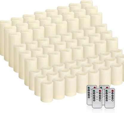 72-Pack LED Flameless Candles with Remote Control - Perfect for Home, Parties, and Special Occasions - Create a Magical Ambiance Effortlessly(Three Sizes)