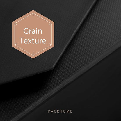PACKHOME 6 Gift Boxes 9x6.5x3.8 Inches, Rectangle Collapsible Boxes with Magnetic Lids for Gift Packaging (Matte Black, Grain Texture)