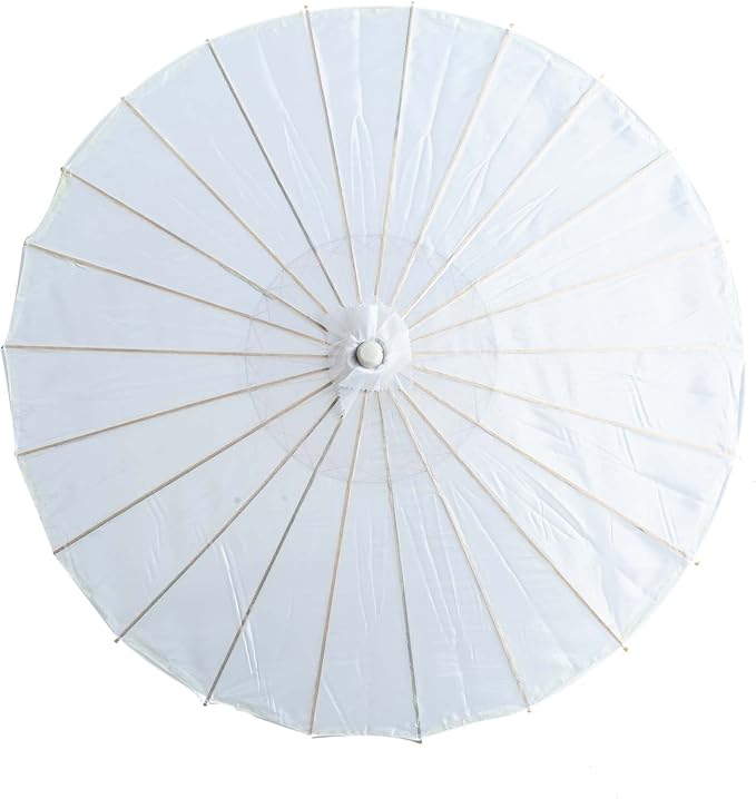 THY COLLECTIBLES 33" Japanese Chinese Umbrella Parasol for Wedding Parties, Photography, Costumes, Cosplay, Decoration and Other Events - Solid Color (White)