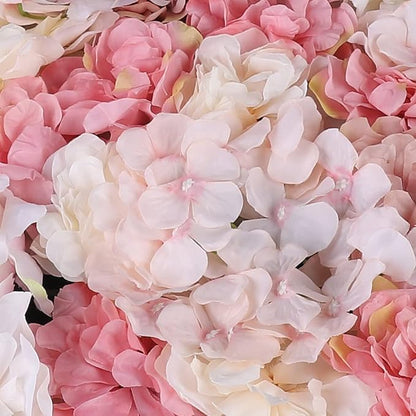 6 Pcs Artificial Flower Wall Panels 60x40cm 3D Flower Background for Wall, Wedding Flower Decorations Wall Silk Rose Panels for Photo Areas, Stage Background(Dahlia + Rose + Hydrangea)