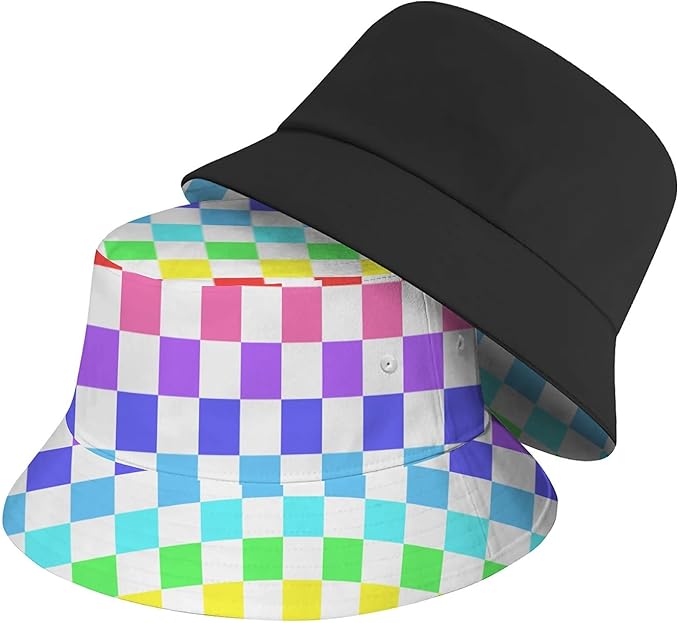 Bucket Hat for Women Men Unisex Sun Cap Packable Outdoor Fisherman Hat Headwear,Reversible Double-Side-Wear