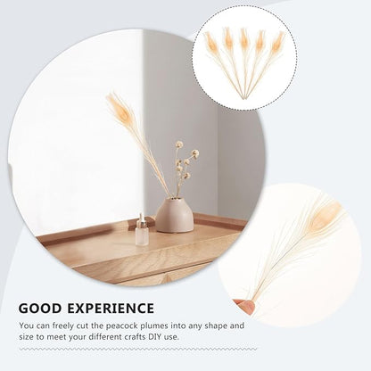 Artibetter 5Pcs Natural White Iridescent Plumes for DIY Crafts Wedding Party Decor Sterilized Plumage Accessories for Home Decoration Costume Floral Arrangements and Hair Accessories