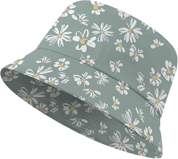 Wildflowers Floral Bucket Hat for Men Women, Summer Vacation Outdoor Travel Reversible Double Side Beach Caps Fisherman Hat