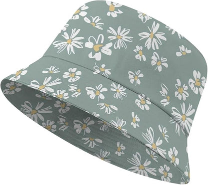 Wildflowers Floral Bucket Hat for Men Women, Summer Vacation Outdoor Travel Reversible Double Side Beach Caps Fisherman Hat