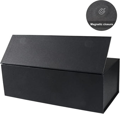 Gift Boxes Black with Magnetic Closure Lid 12" X 6" X 4" Gift Boxes for Presents,Luxury for Gift Packaging, Bridesmaid Gifts Box,Birthday Gift Box,Christmas Gift Box(5PCS)