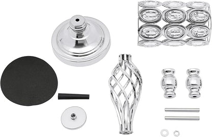 Wedding Centerpieces for Tables, 10 Pcs Vases for Centerpieces with Crystal Beads, 24in Tall Wedding Vase for Tables, Metal Flower Vase Stand with Crystal Beads(Silver)