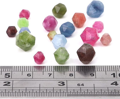 Faceted Natural Tourmaline Agate Stone Round Beads 6mm 36cm/Strand for Jewelry Making
