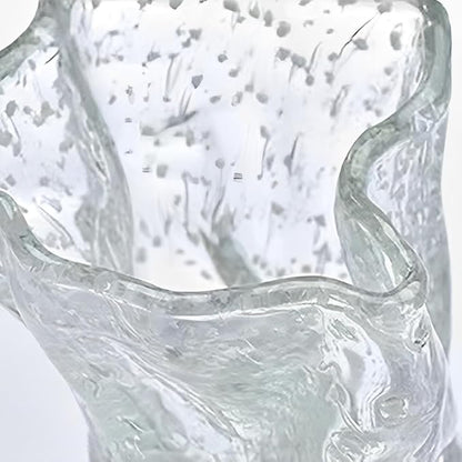 Handmade Luminous Glass Flower Vases,Irregular Shaped Flower Vase,Glass Cylinder Bud Vases,Transparent,7.3 Inches,1 Piece