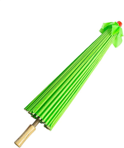 THY COLLECTIBLES 33" Japanese Chinese Umbrella Parasol for Wedding Parties, Photography, Costumes, Cosplay, Decoration and Other Events - Solid Color (Green)