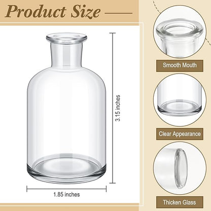 Lallisa 108 Pcs 3.15 Inches Small Glass Bud Vases Bulk Mini Flower Vases for Centerpieces Decorative Glass Bottles Vintage Rustic Decoration for Wedding Dining Table Home Decor