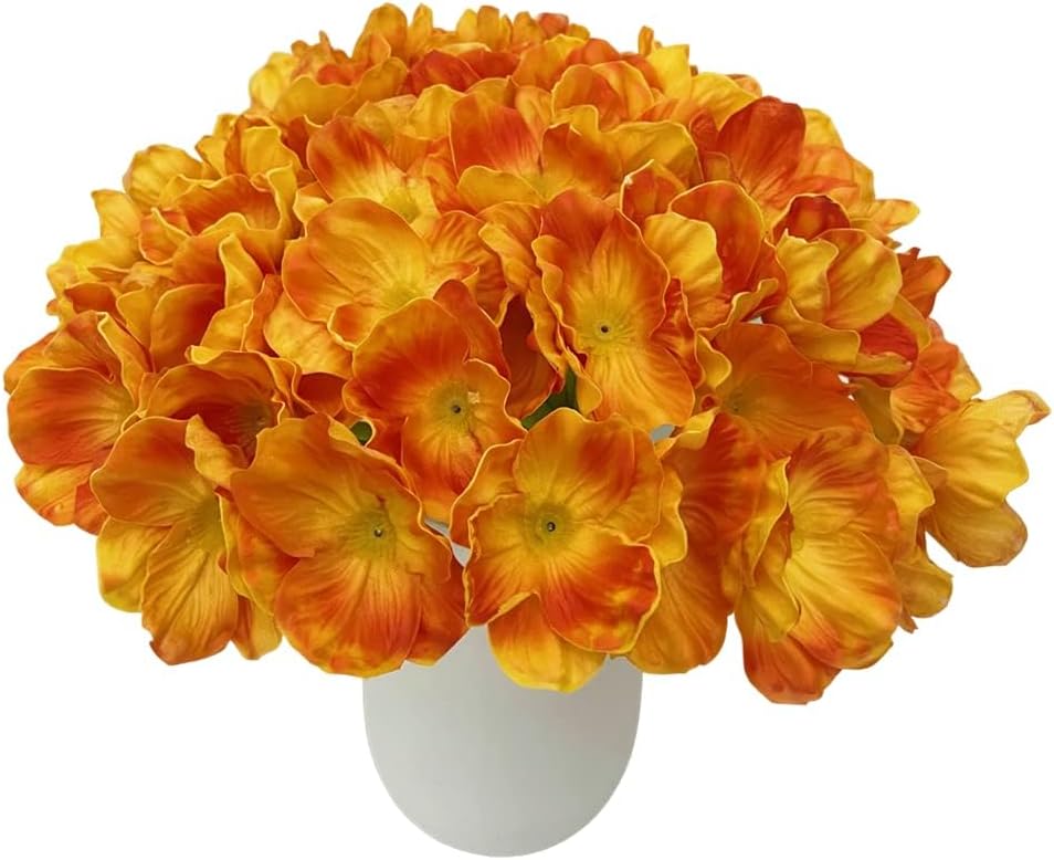 10 PCS High Quaulity Fresh Artificial Mini Real Touch PU/Latex Corn Poppies Decorative Silk Fake Artificial Poppy Flowers for Wedding Holiday Bridal Bouquet Home Party Decor (Orange)