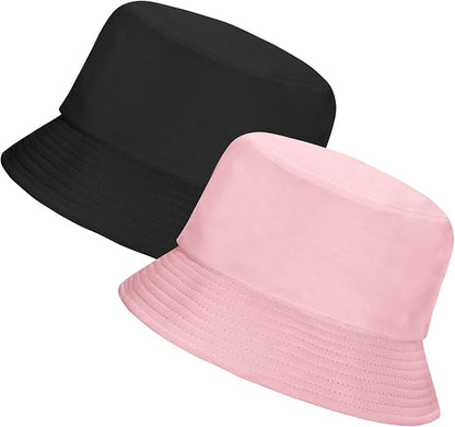 Rosoz 1 & 2 Pack Bucket Hat for Women Men Summer Travel Beach Sun Hat Outdoor Cap Unisex Bucket Hats