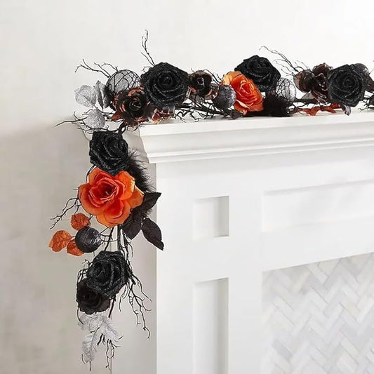 Fake Black Roses 30PCS Glitter Roses 3.15" Artificial Foam Flowers for Wedding Christmas DIY Wreath Home Table Floral Arrangement(Black)