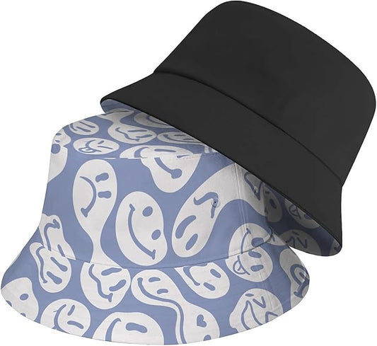 Bucket Hat for Women Men Unisex Sun Cap Packable Outdoor Fisherman Hat Headwear,Reversible Double-Side-Wear