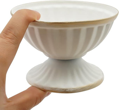 White Flower Arrangements Pot Vase for Wedding Centerpieces Table， 10 Pcs Small Metal Flower Planter Urn Vase Pot，for Home Wedding Party Christmas (10PCS, White)